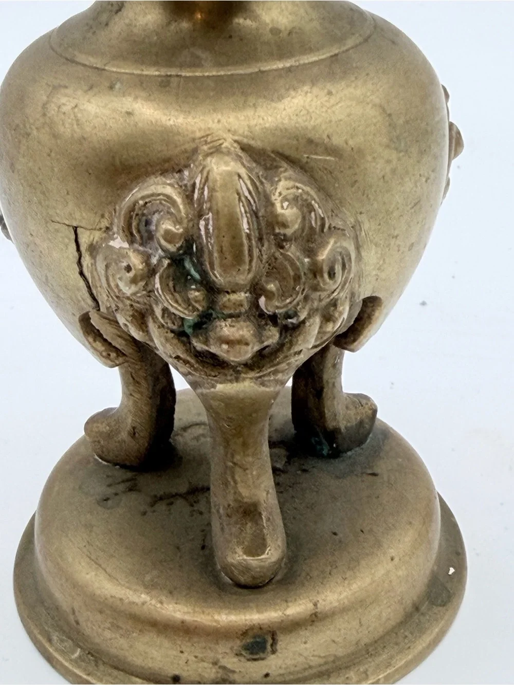 Antique Brass Decorative Candle Holder in Gold Tone